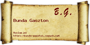 Bunda Gaszton névjegykártya